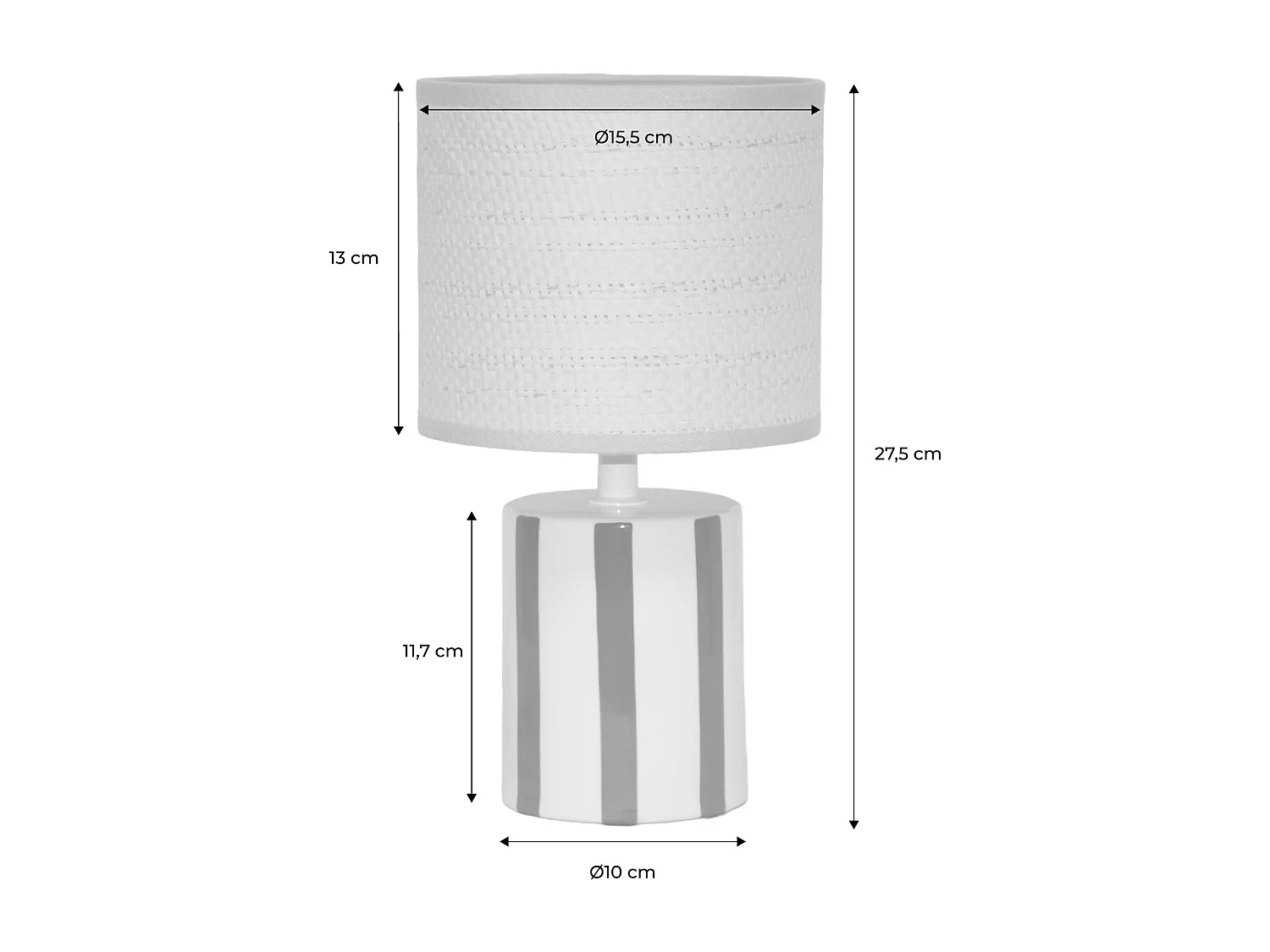 Lámpara de mesa interior cerámica pantalla de efecto de mimbre verde