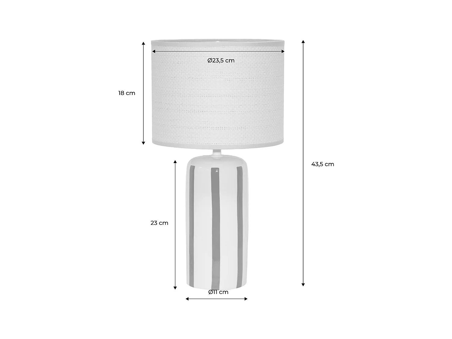 Lámpara de mesa interior cerámica pantalla efecto ratán verde