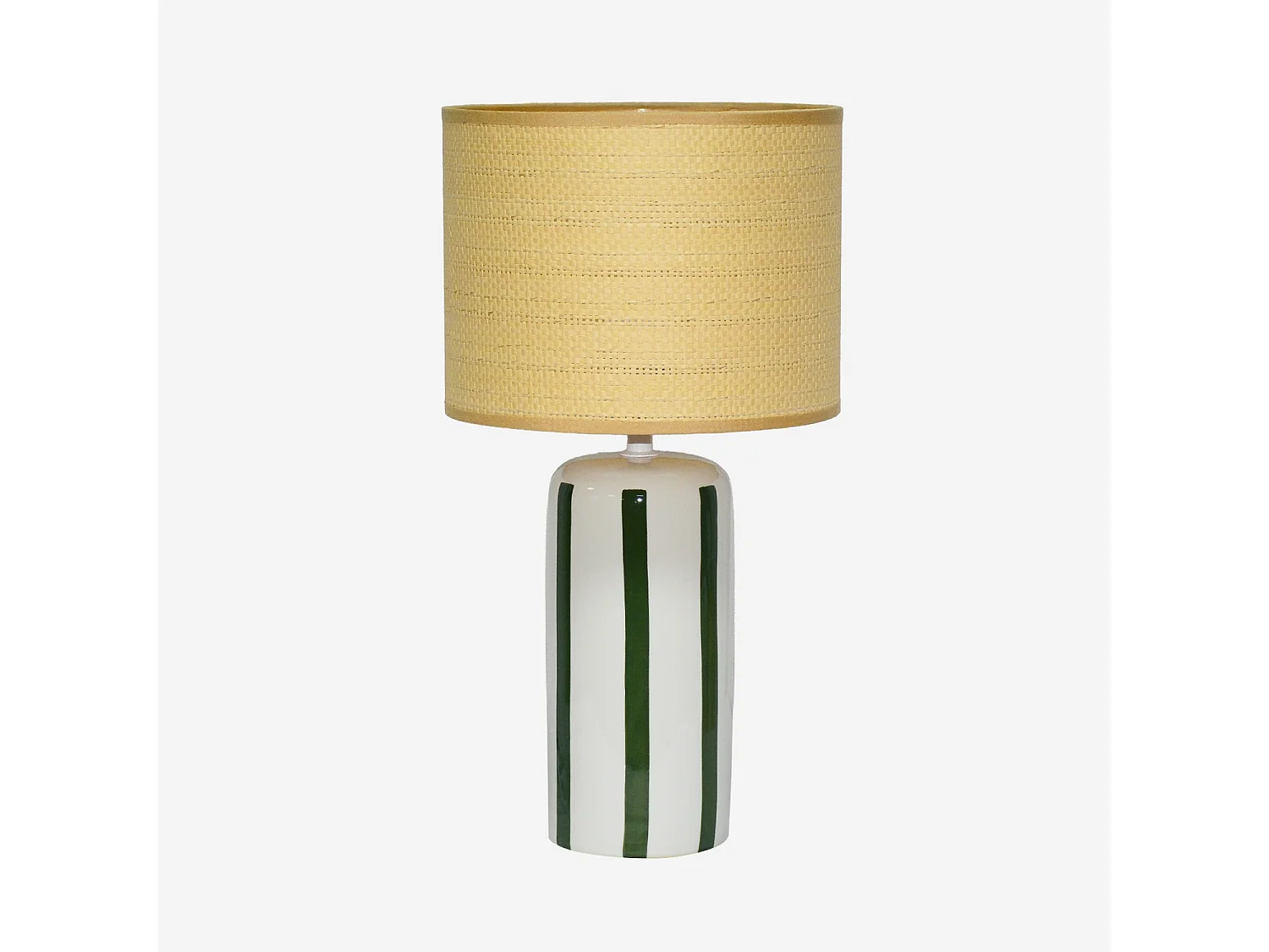 Lampada da tavolo in ceramica per interni con effetto rattan, 44cm,