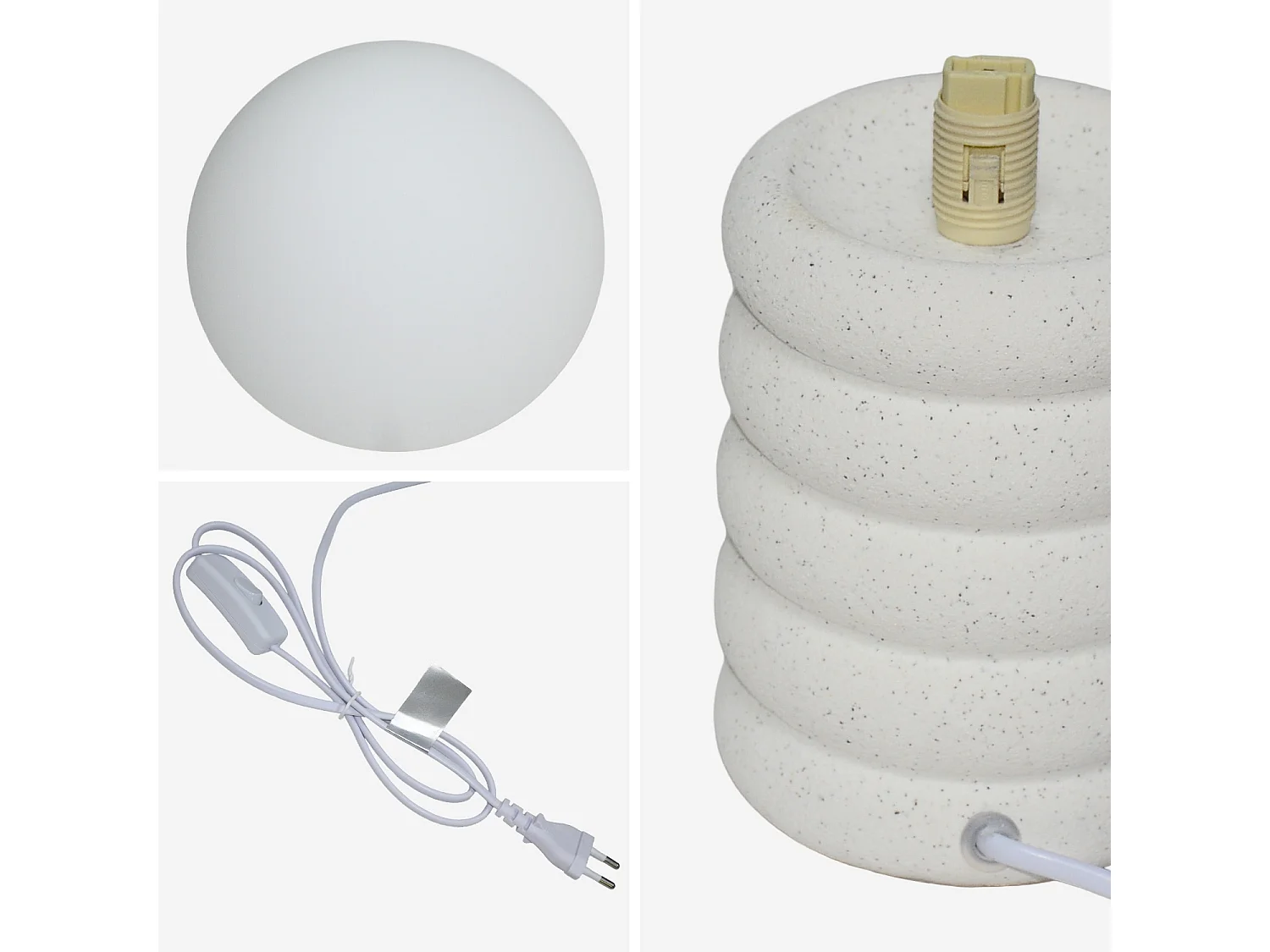 Lampada di ceramica maculata da interno, bianco