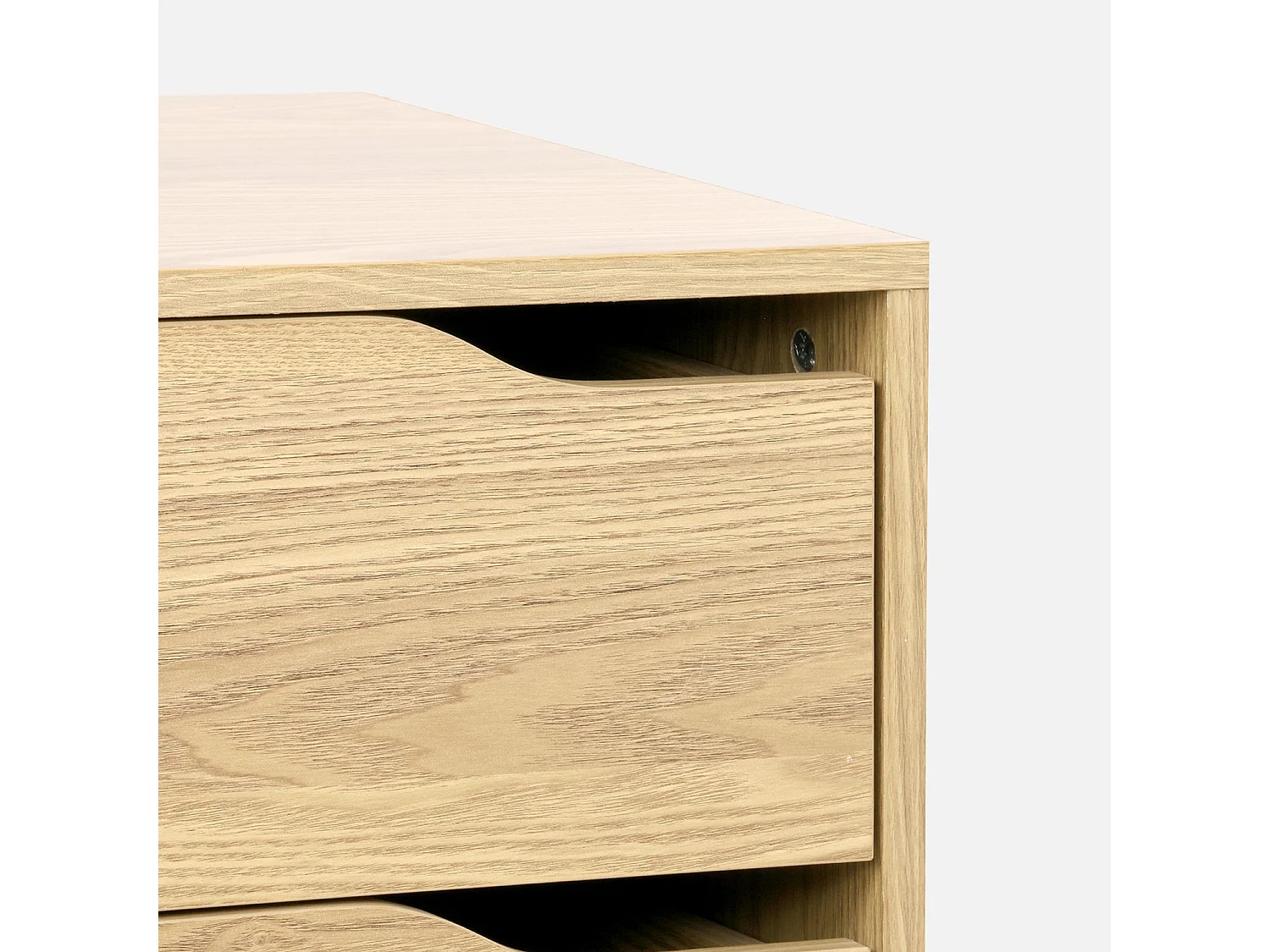 Cómoda con efecto madera, 4 cajones natural