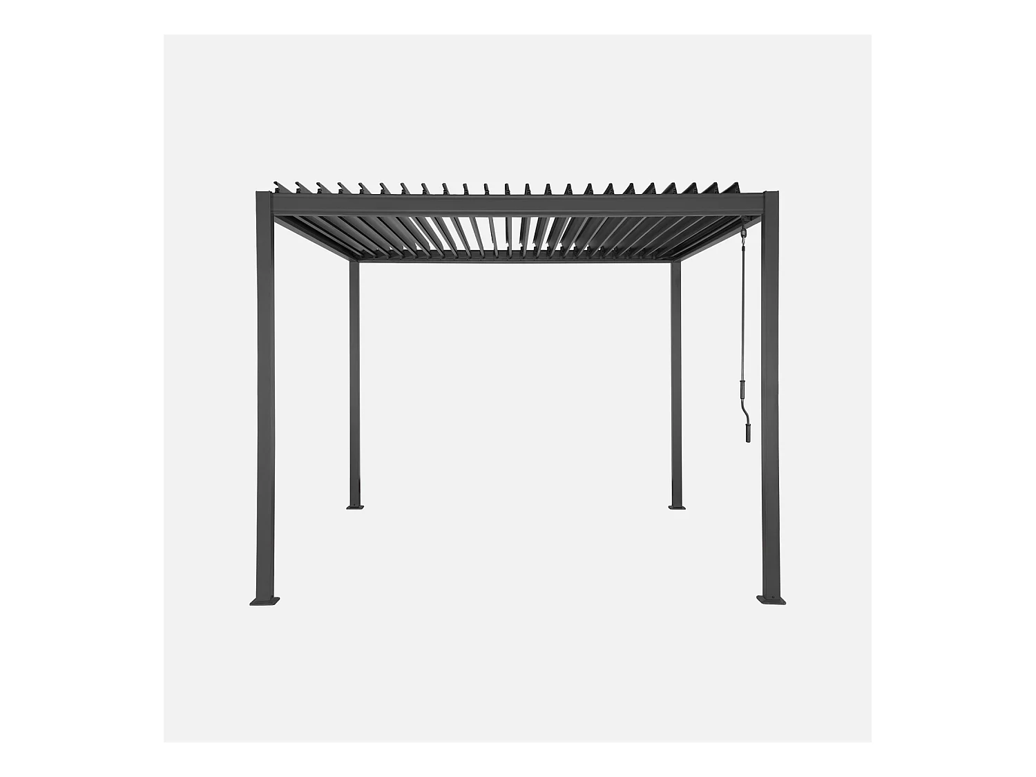Pergola bioclimatica 3x3m in alluminio e acciaio con lamelle