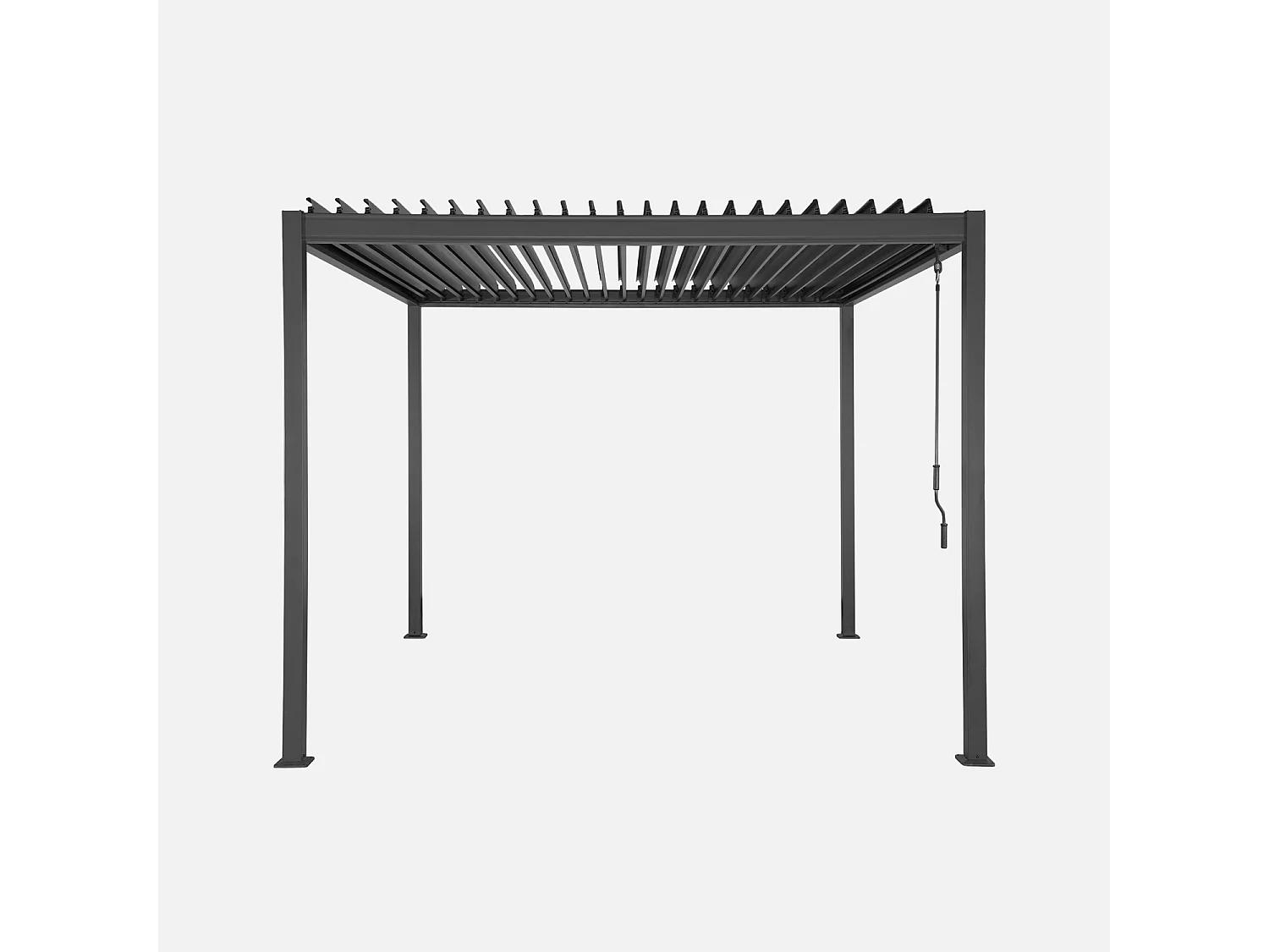 Pérgola bioclimática 3x3m de aluminio y acero con lamas orientables