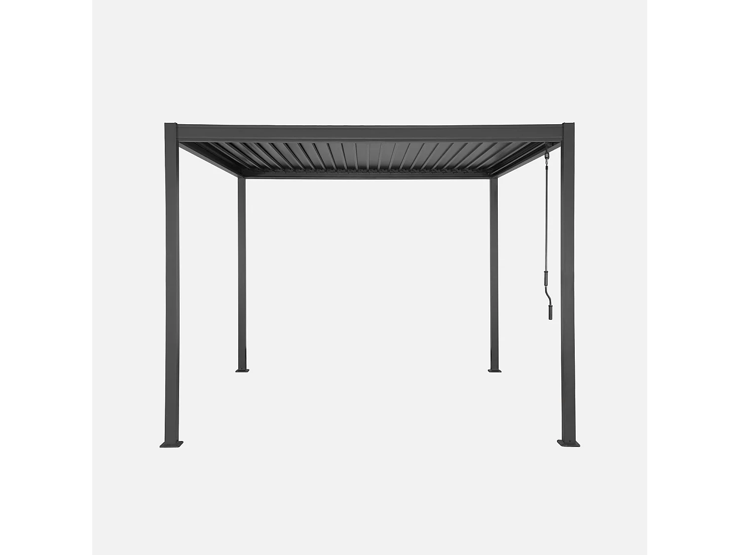 Pérgola bioclimática 3x3m de aluminio y acero con lamas orientables