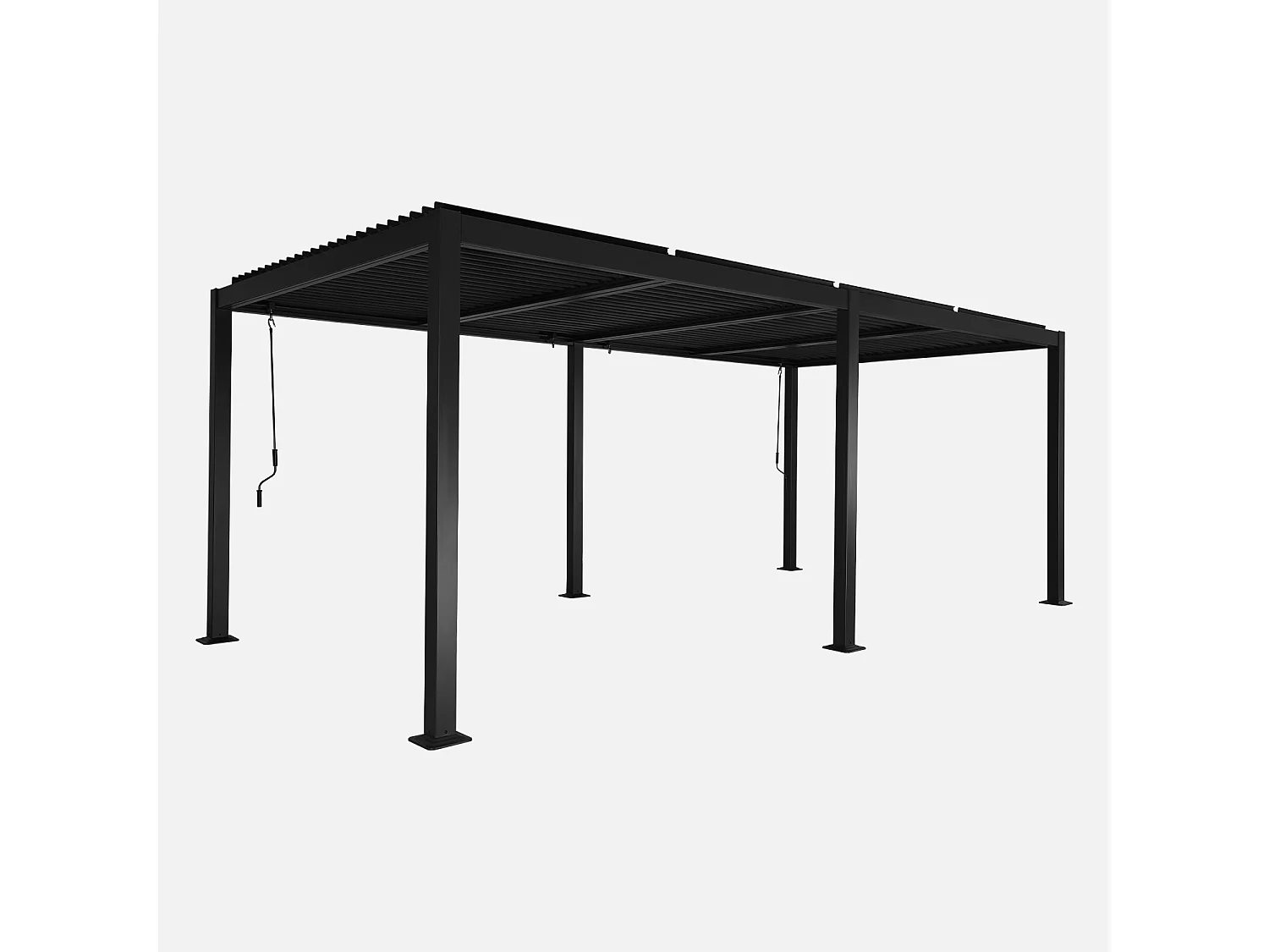Pergola bioclimatica 3x6m in alluminio e acciaio, lamelle orientabili,