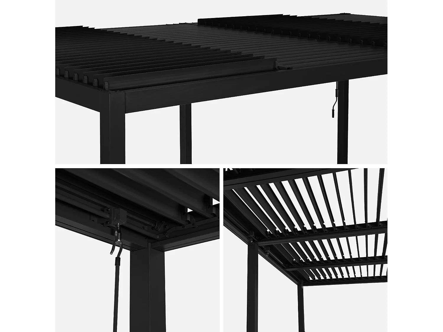Pérgola bioclimática 3x6m de aluminio y acero con lamas orientables