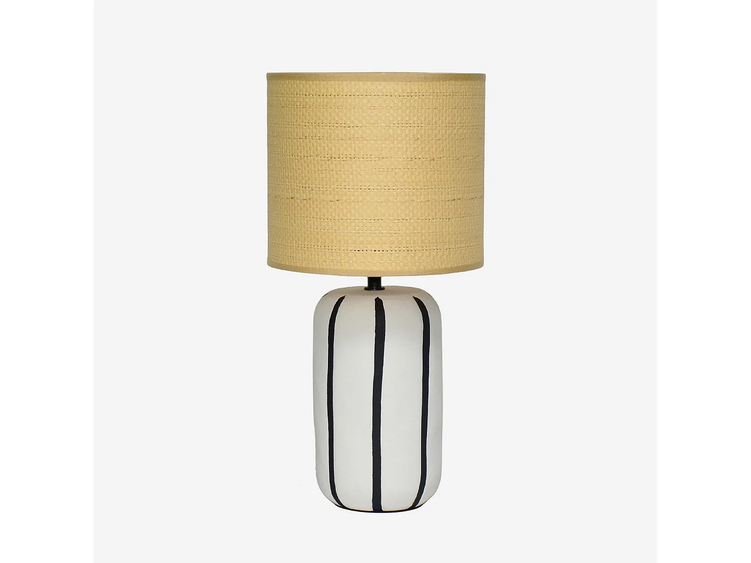 Lampada da tavolo in ceramica per interni con effetto rattan, 41cm,