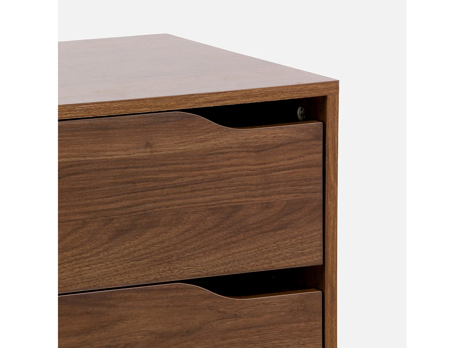 Cómoda con efecto madera, 4 cajones nogal