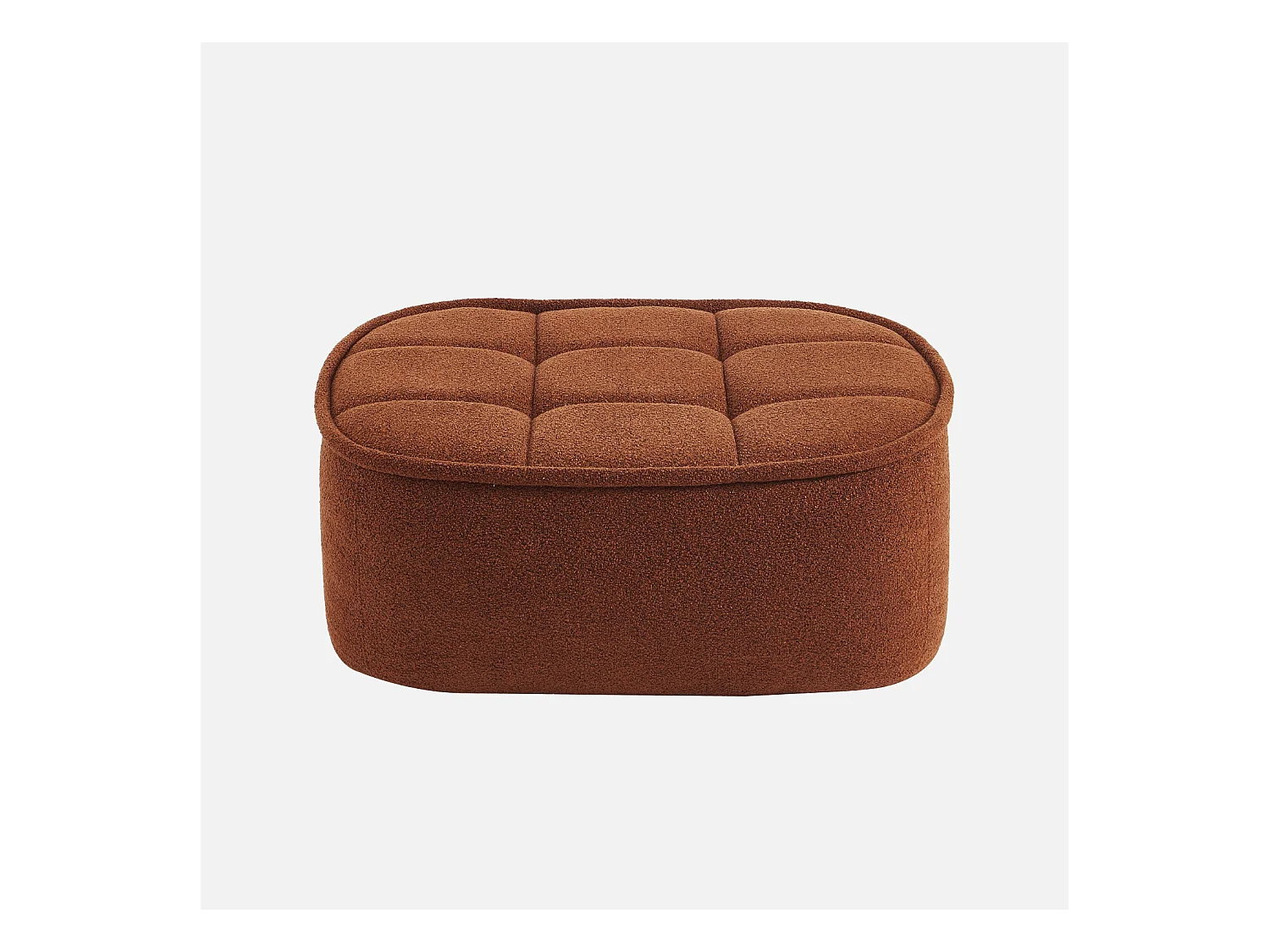 Pouf, poggiapiedi per poltrona boni bouclé texturizzata, terracotta