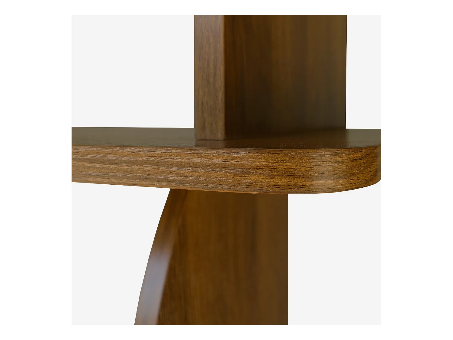 Scaffale libreria esotica decorazione legno 5 livelli, noce