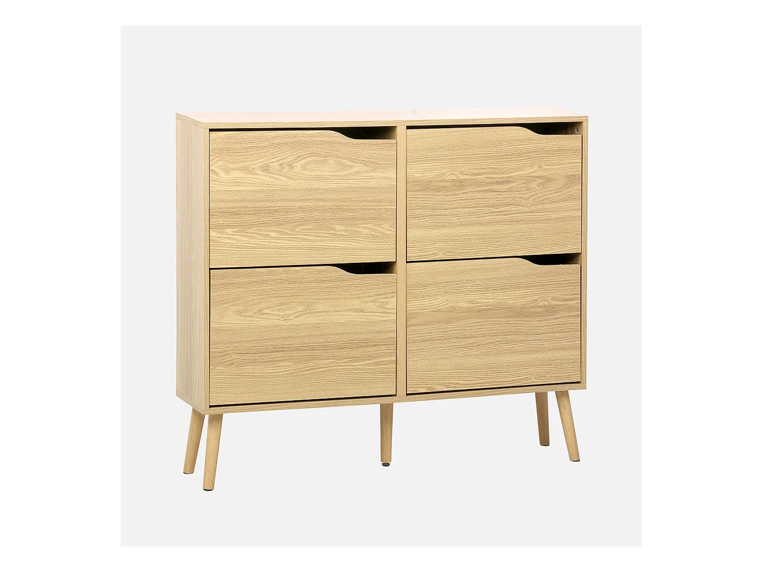 Zapatero efecto madera estilo vintage, 4 cajones natural