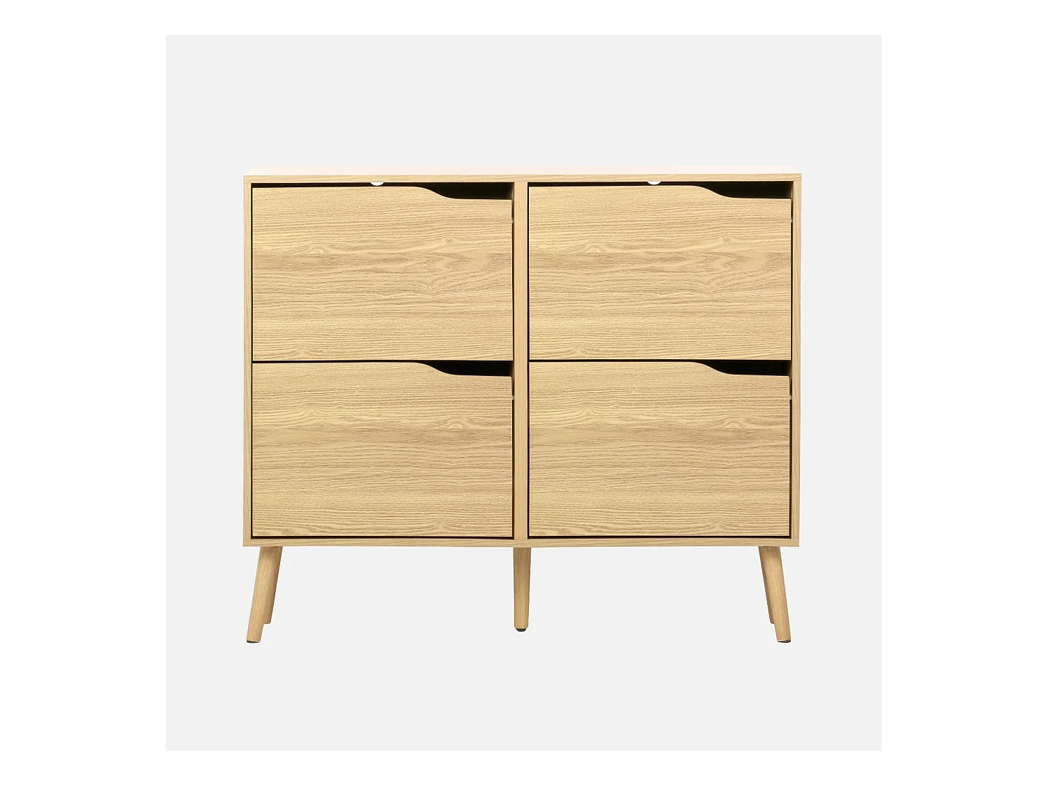 Zapatero efecto madera estilo vintage, 4 cajones natural