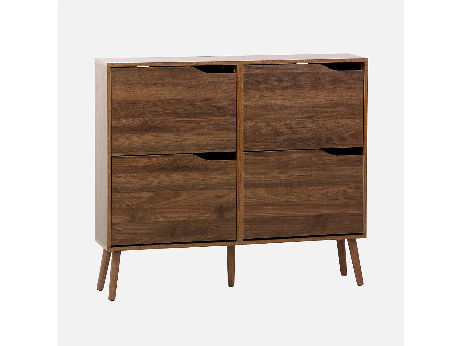 Scarpiera effetto legno 4 cassetti, noce