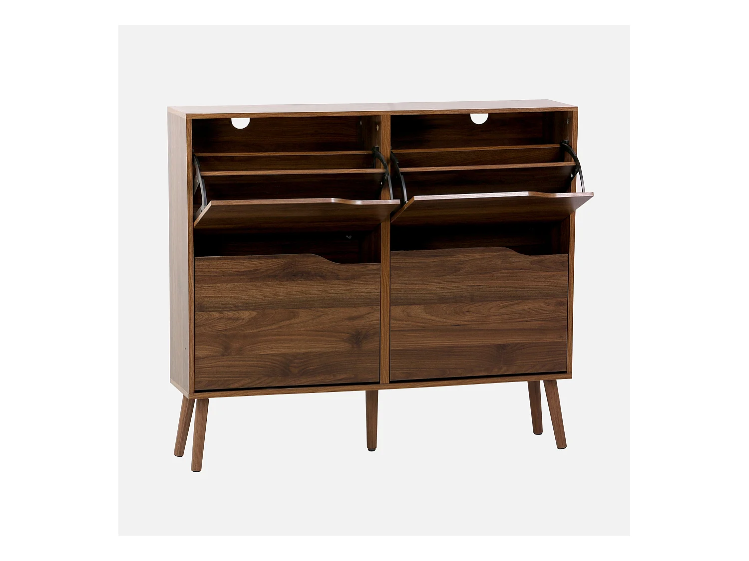 Scarpiera effetto legno 4 cassetti, noce