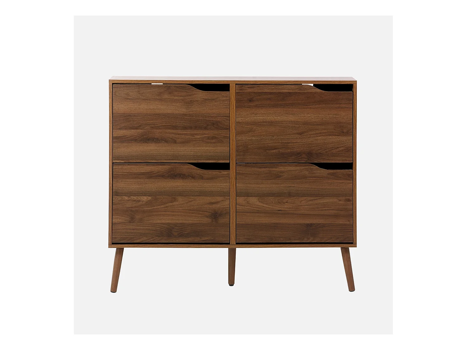 Scarpiera effetto legno 4 cassetti, noce