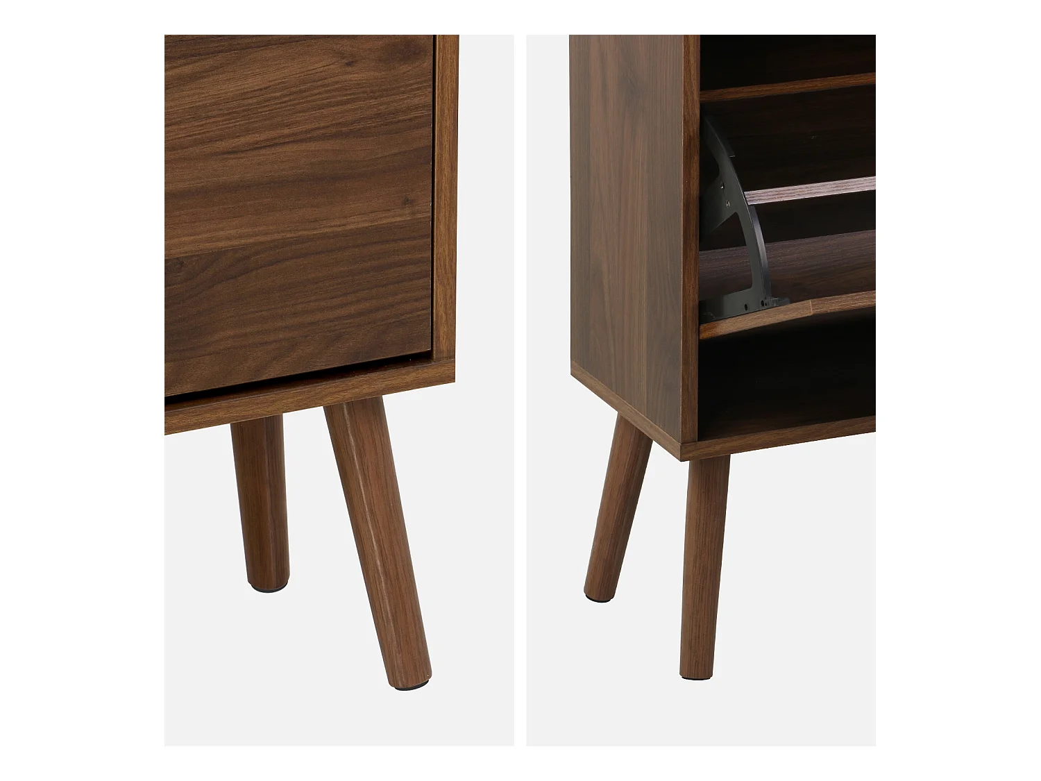 Scarpiera effetto legno 4 cassetti, noce