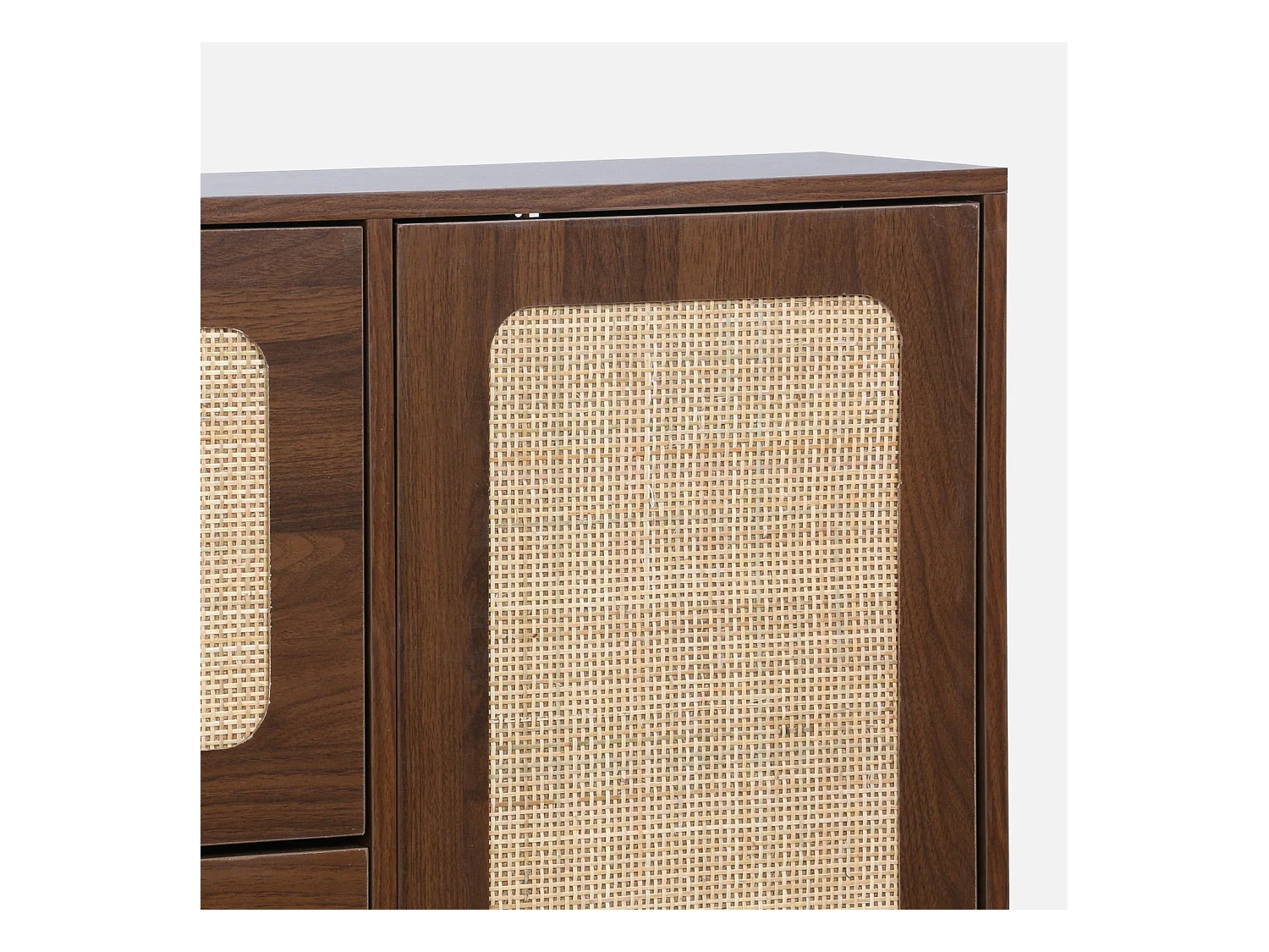 Scarpiera con intreccio 3 cassetti, marrone