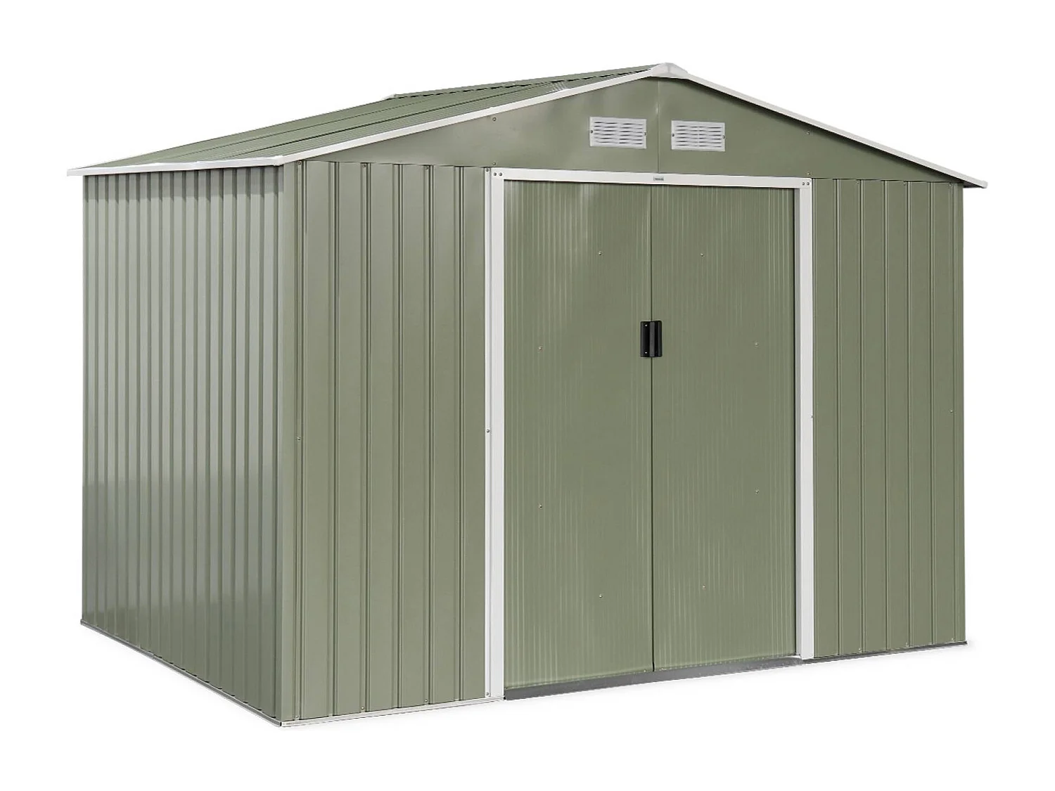 Casetta da giardino in metallo con kit di ancoraggio, 5.9m², verde e