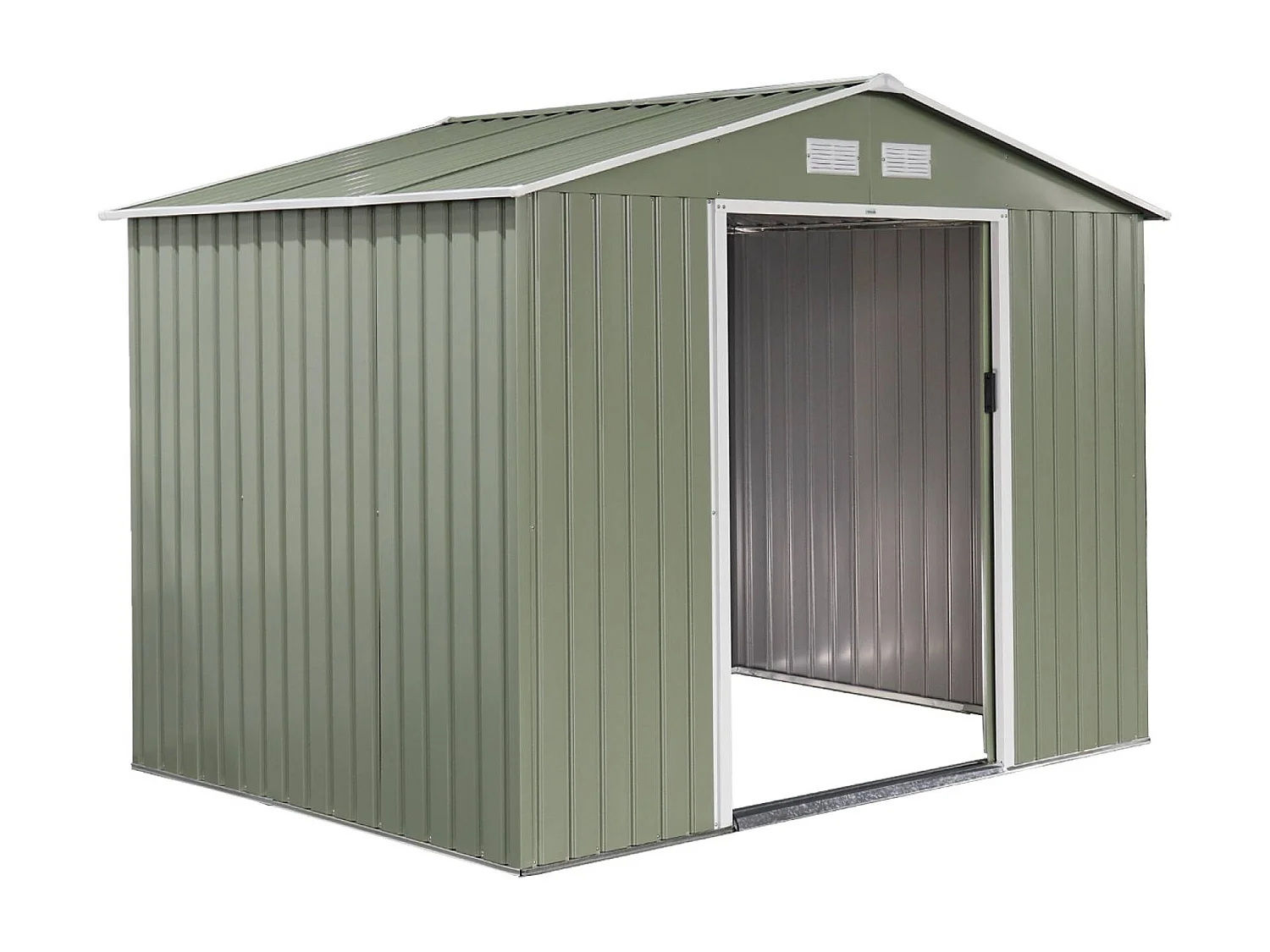 Casetta da giardino in metallo con kit di ancoraggio, 5.9m², verde e