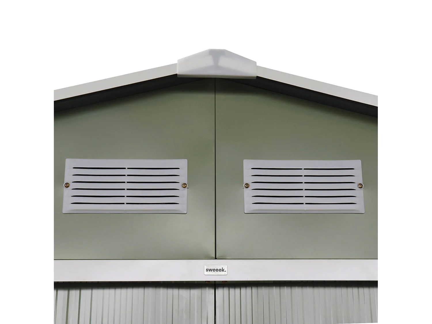 Casetta da giardino in metallo con kit di ancoraggio, 5.9m², verde e