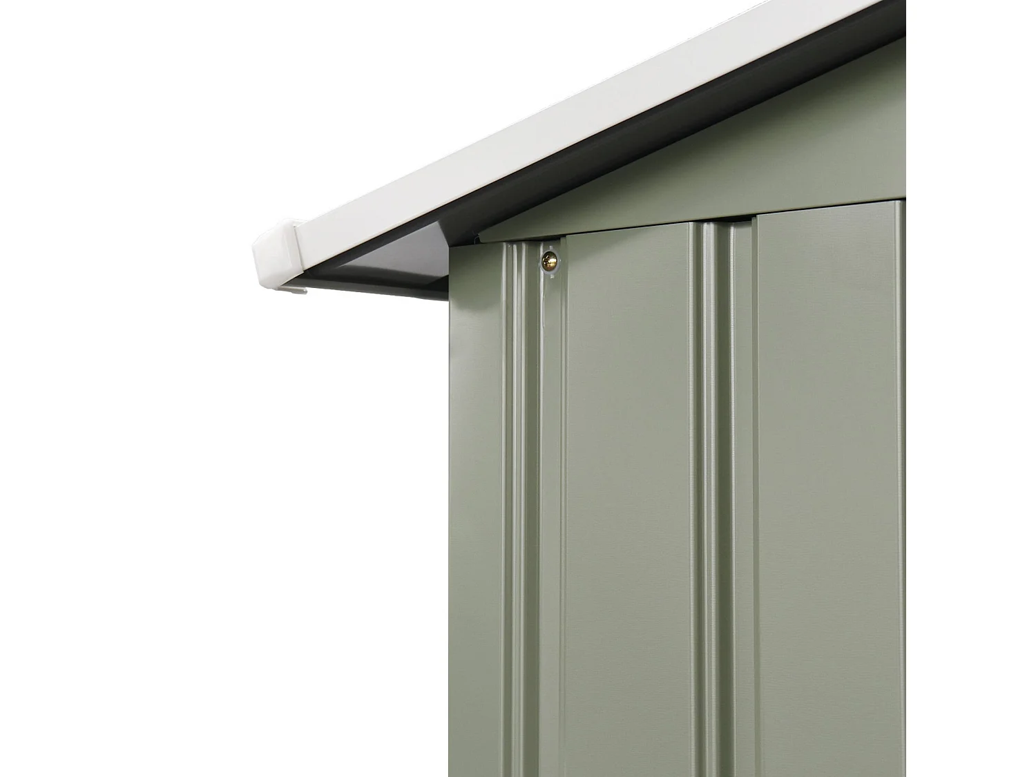 Caseta de jardín metálico, 5.39m² verde y blanco