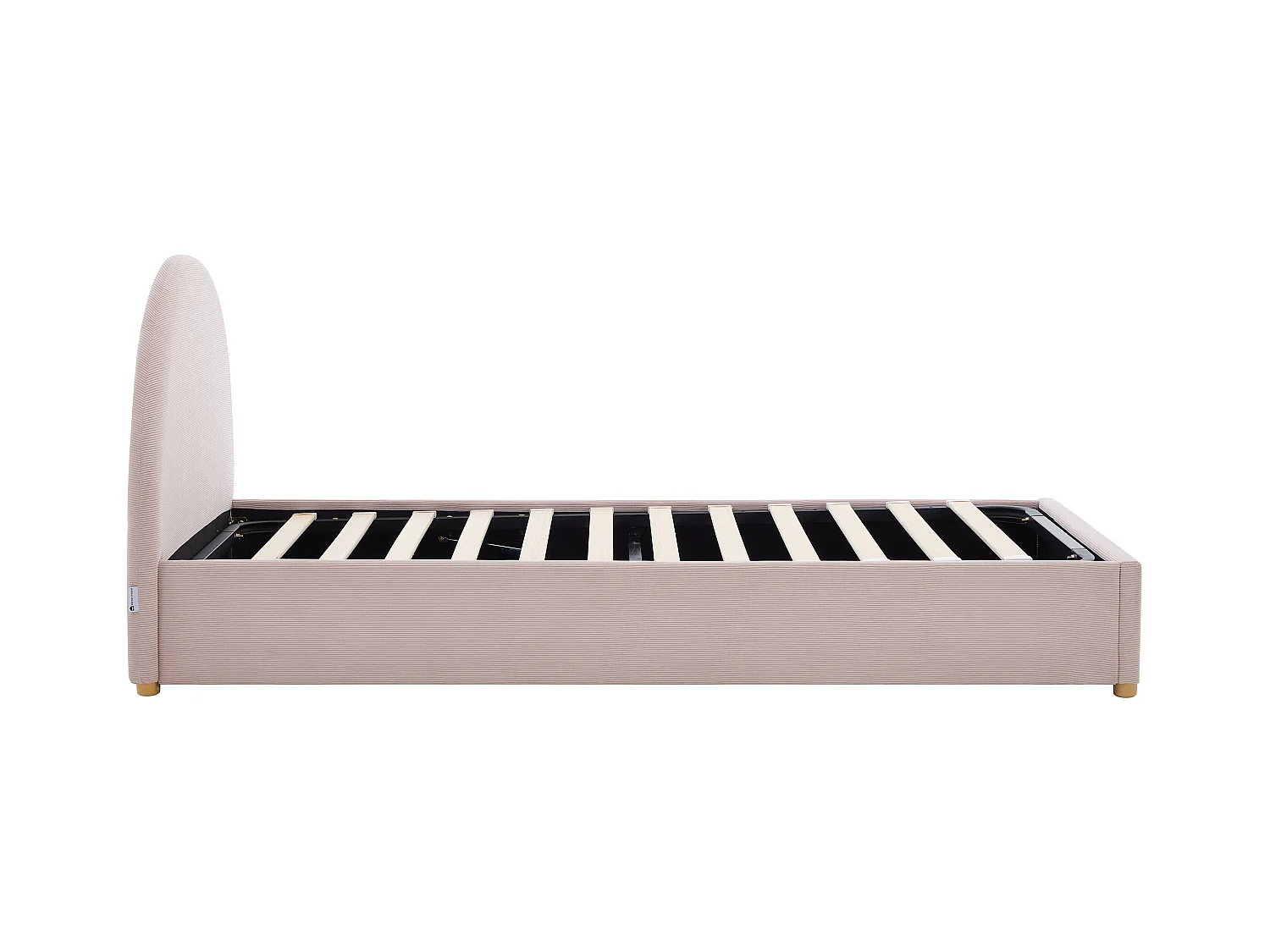 Sängram med förvaring 90 x 190 cm - Manchester velour - Rosa + Madrass - LIRIMO