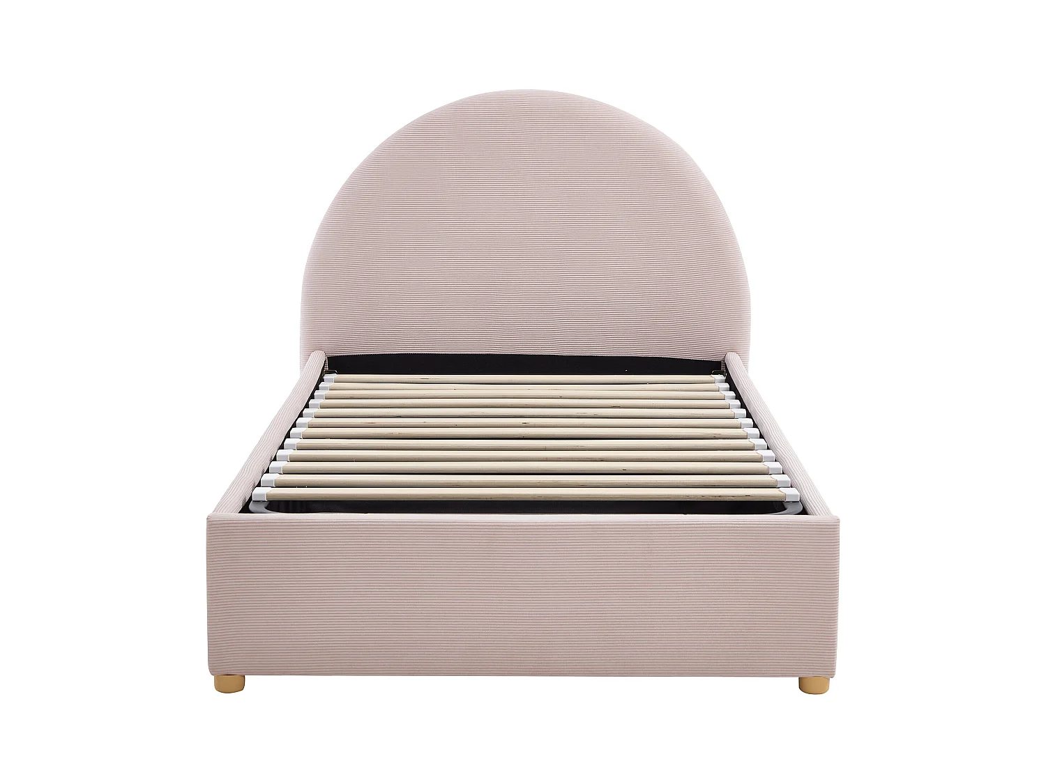 Sängram med förvaring 90 x 190 cm - Manchester velour - Rosa + Madrass - LIRIMO