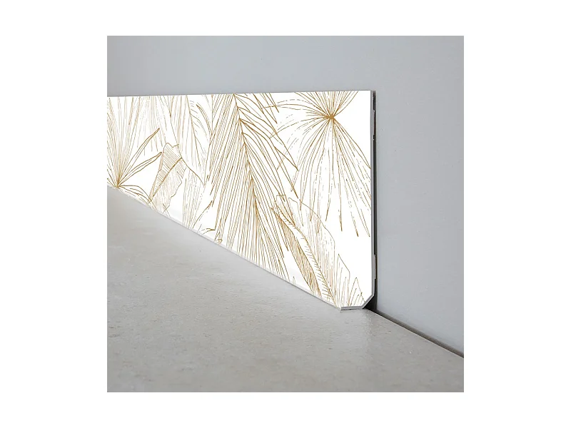 Plinthes PVC adhésives décoratives pour sol - Lot de 10 - 100x8 cm (10m) motif floral marron