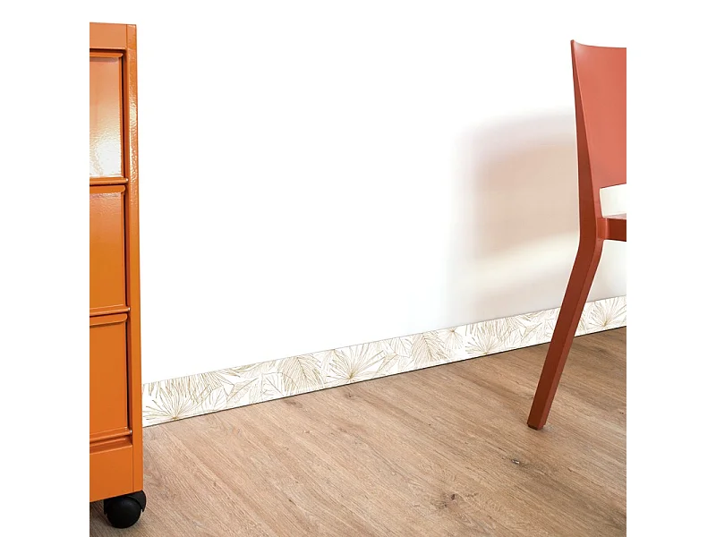 Plinthes PVC adhésives décoratives pour sol - Lot de 10 - 100x8 cm (10m) motif floral marron