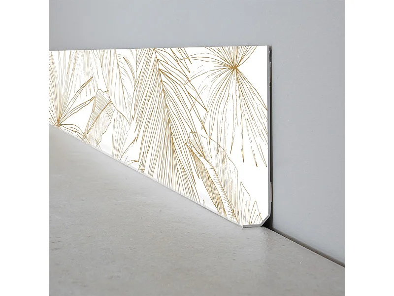 Plinthes PVC adhésives décoratives pour sol - Lot de 25 - 200x8 cm (50m) motif floral marron