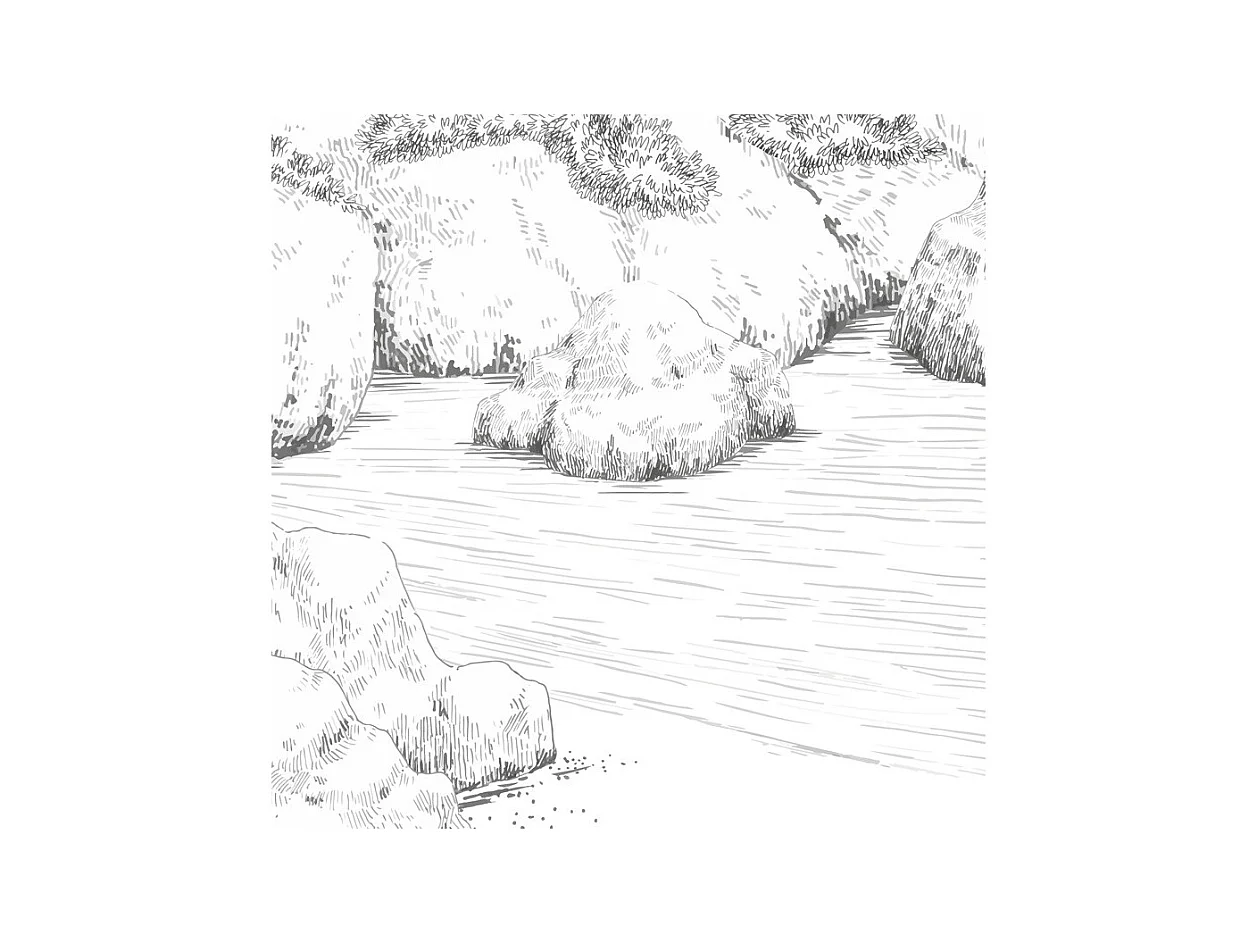 Papier peint panoramique - Calanques - Blanc - intissé : 150g/m² - 7 lés : 336x270cm