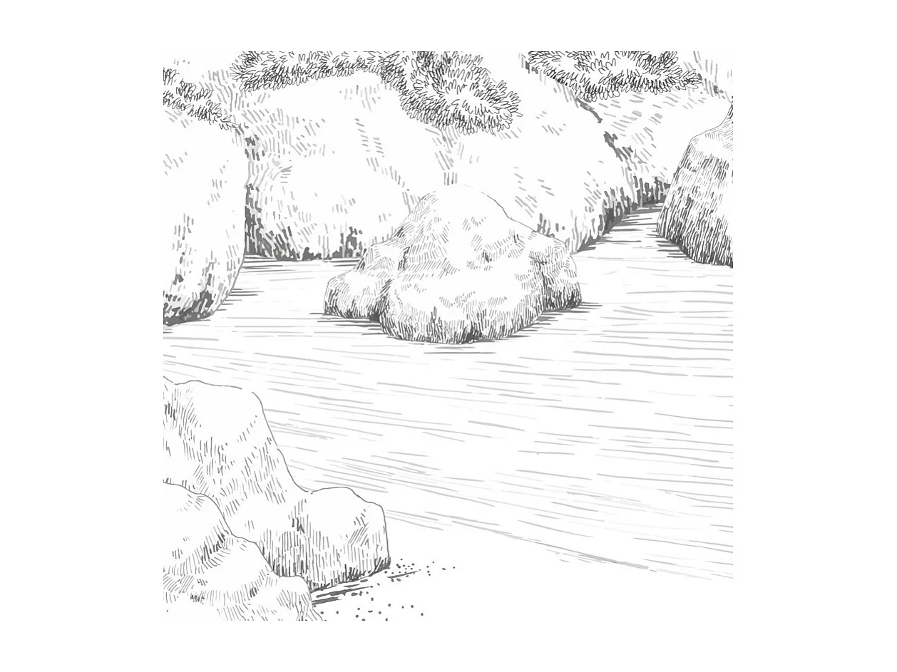 Papier peint panoramique - Calanques - Blanc - intissé : 150g/m² - 7 lés : 336x270cm