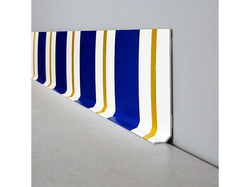 Plinthes PVC adhésives décoratives pour sol - Lot de 10 - 100x8 cm (10m) Bleu - Bari