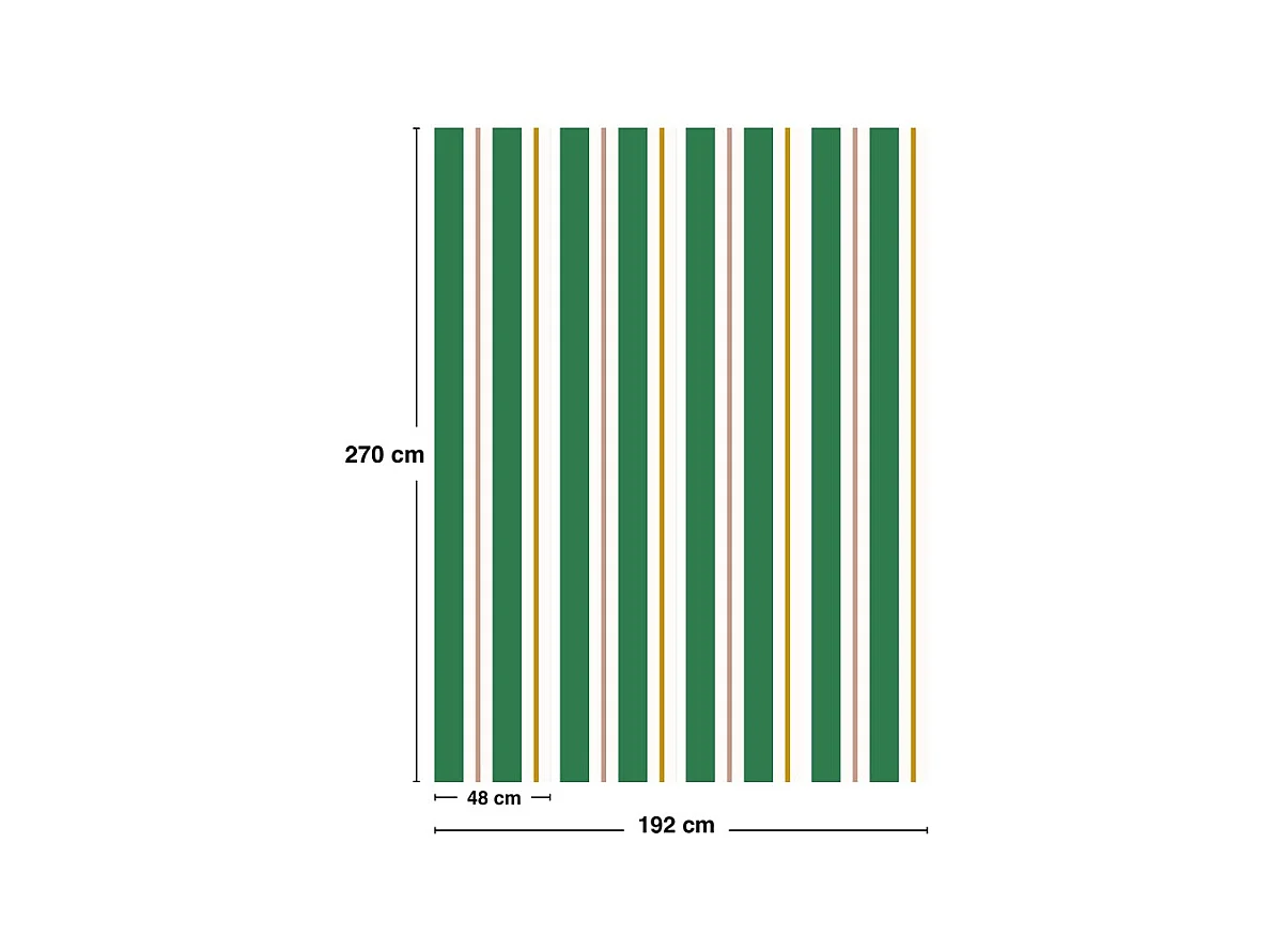 Papier peint raccordable - Aveiro - Vert - intissé : 150g/m² - 4 lés : 192x270cm