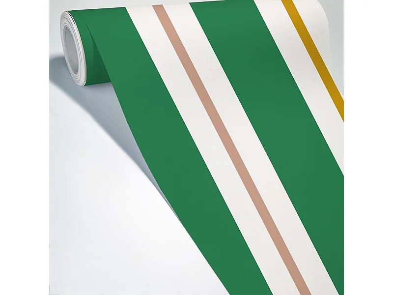 Papier peint raccordable - Aveiro - Vert - intissé : 150g/m² - 4 lés : 192x270cm