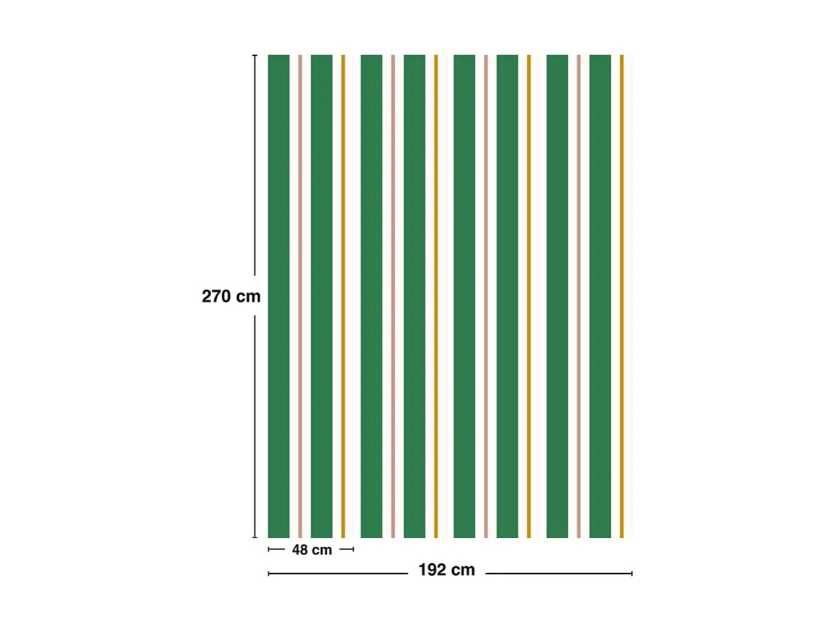 Papier peint raccordable - Aveiro - Vert - intissé : 150g/m² - 4 lés : 192x270cm