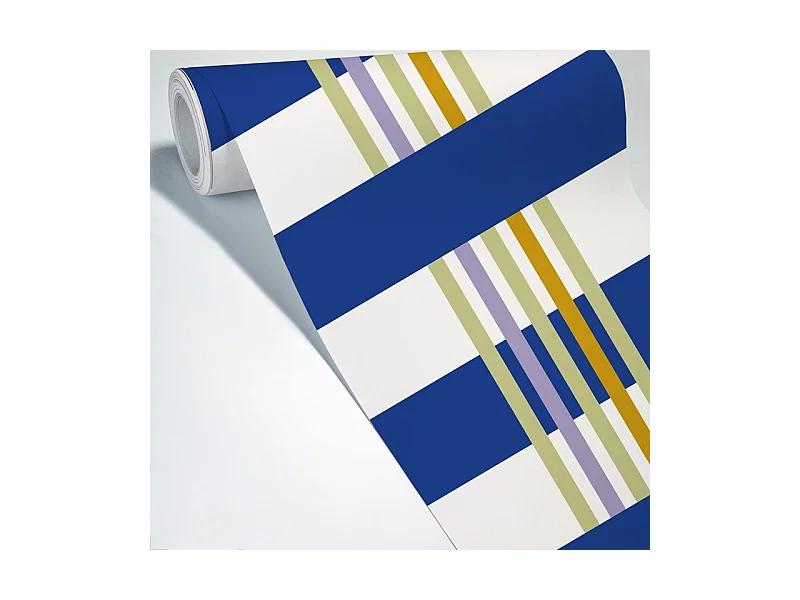 Papier peint raccordable - Positano - Bleu - intissé : 150g/m² - 4 lés : 192x270cm