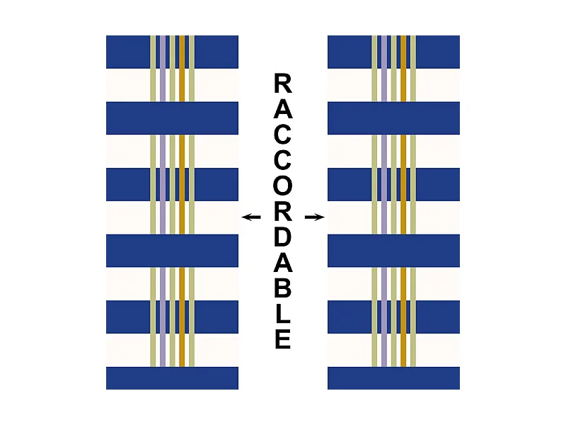 Papier peint raccordable - Positano - Bleu - intissé : 150g/m² - 4 lés : 192x270cm