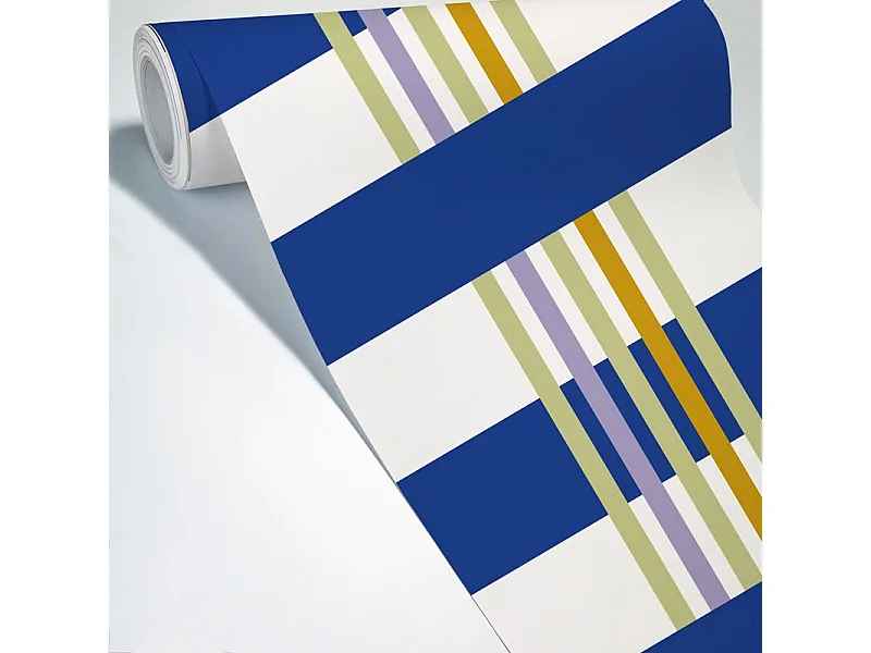 Papier peint raccordable - Positano - Bleu - intissé : 150g/m² - 4 lés : 192x270cm
