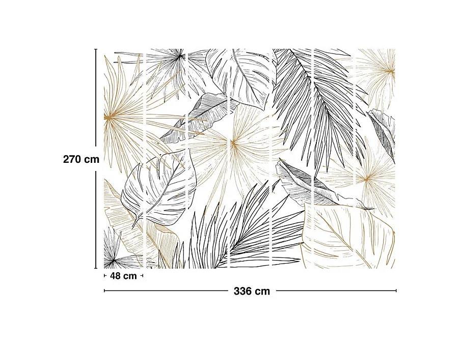 Papier peint panoramique - Lamnar - Multicolore - intissé : 150g/m² - 7 lés : 336x270cm