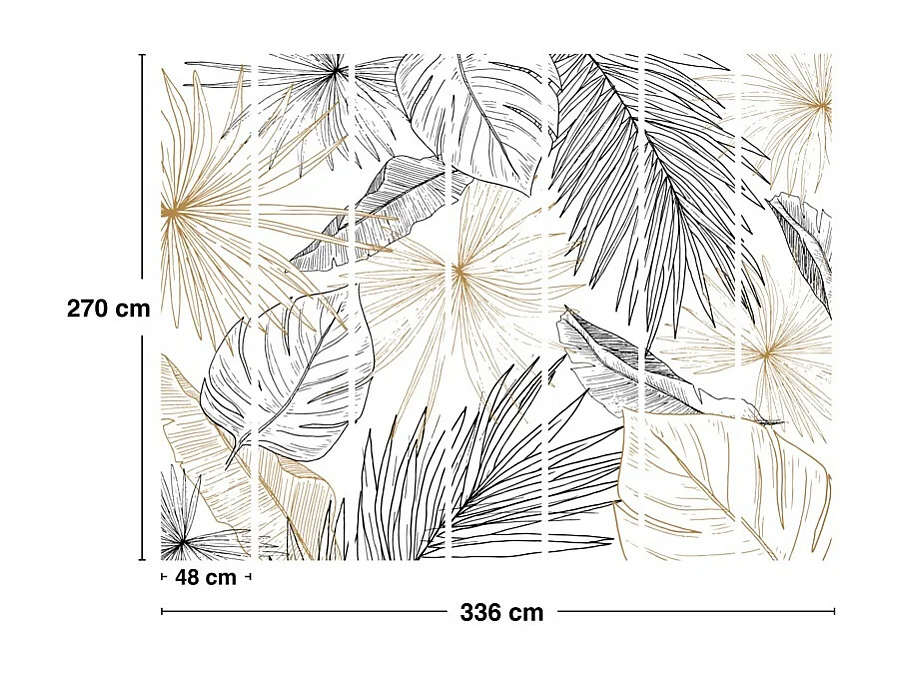 Papier peint panoramique - Lamnar - Multicolore - intissé : 150g/m² - 7 lés : 336x270cm
