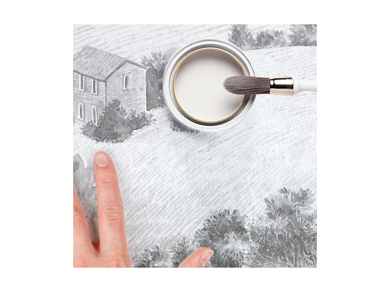 Papier peint panoramique - Campagne - Noir - intissé : 150g/m² - 7 lés : 336x270cm