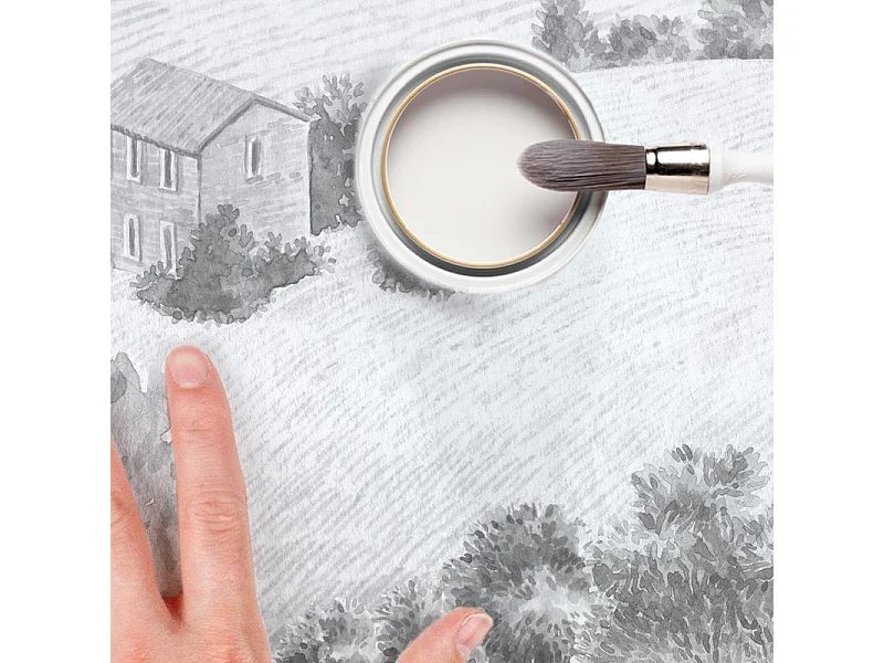 Papier peint panoramique - Campagne - Noir - intissé : 150g/m² - 7 lés : 336x270cm