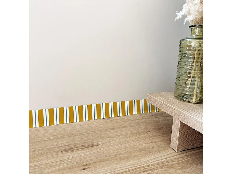 Plinthes PVC adhésives décoratives pour sol - Lot de 10 - 100x8 cm (10m) Orange - Corfou