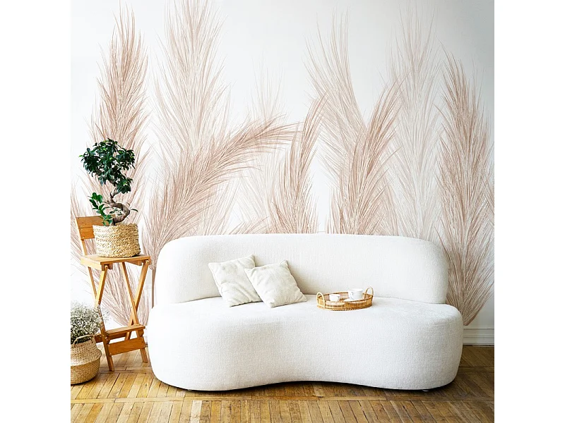 Papier peint panoramique - Pampa - Marron - intissé : 150g/m² - 5 lés : 240x270cm