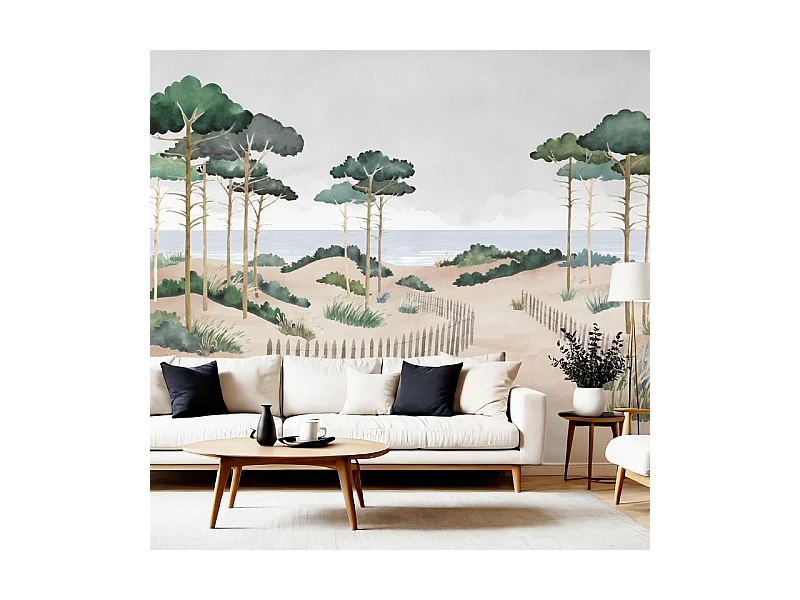 Papier peint panoramique - Les Landes - Multicolore - intissé : 150g/m² - 7 lés : 336x270cm