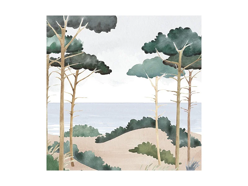 Papier peint panoramique - Les Landes - Multicolore - intissé : 150g/m² - 7 lés : 336x270cm