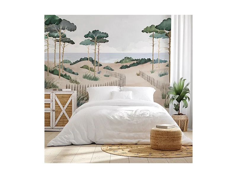 Papier peint panoramique - Les Landes - Multicolore - intissé : 150g/m² - 7 lés : 336x270cm