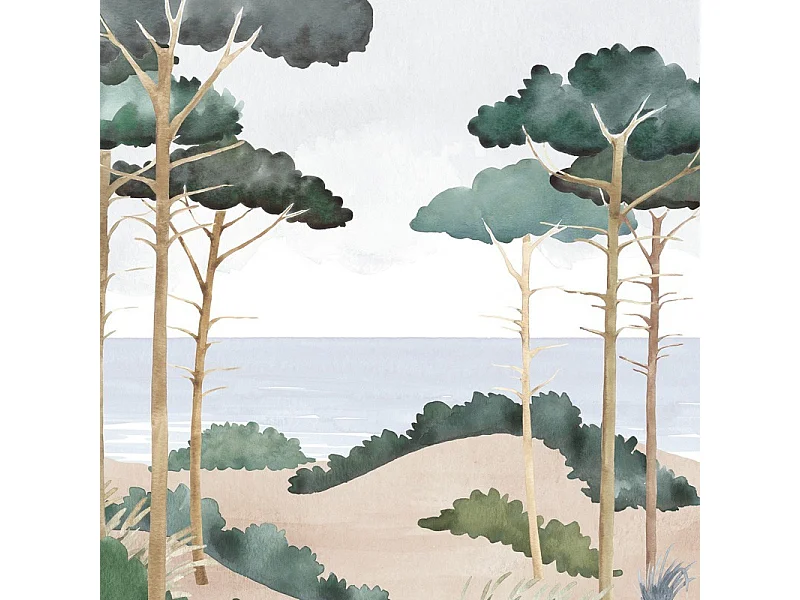 Papier peint panoramique - Les Landes - Multicolore - intissé : 150g/m² - 7 lés : 336x270cm