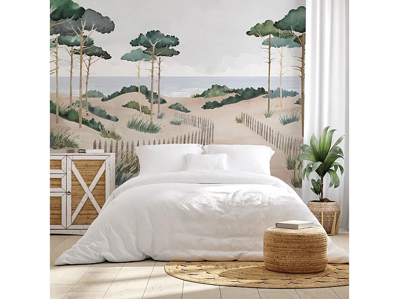 Papier peint panoramique - Les Landes - Multicolore - intissé : 150g/m² - 7 lés : 336x270cm